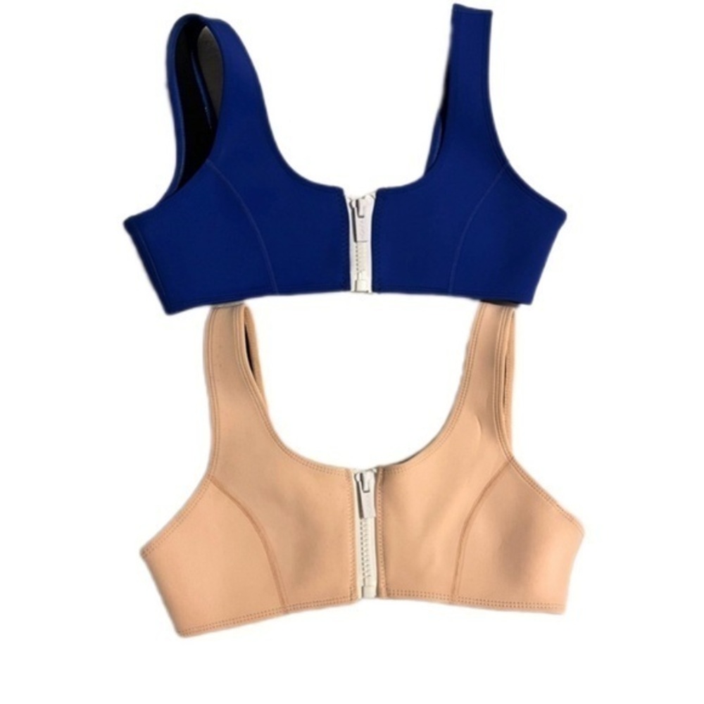 Hoaka Swimwear Blue and Blush Pink Tops Size Small
